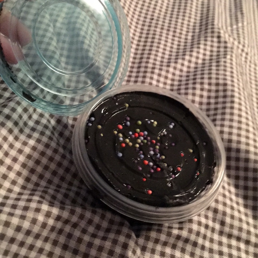 Soft creamy black butter slime with foam beads-8oz